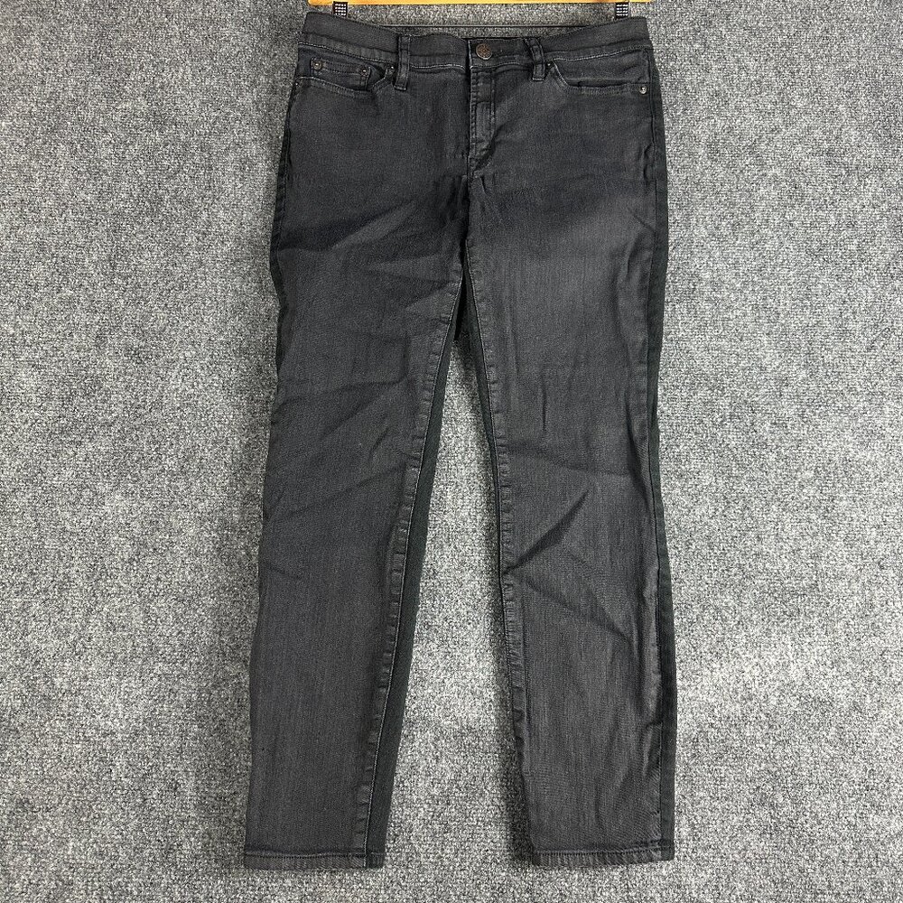 J Crew Jeans Womens 31 Toothpick Black Cotton Stretch Skinny Pockets